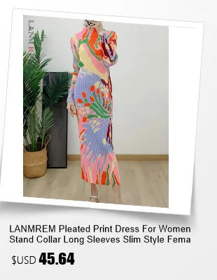 LANMREM Maxi Pleated Dress For Women Lapel Single Breasted Long Sleeves Color Block Tassel Hem Loose Chic Clothing Autumn 2R5928