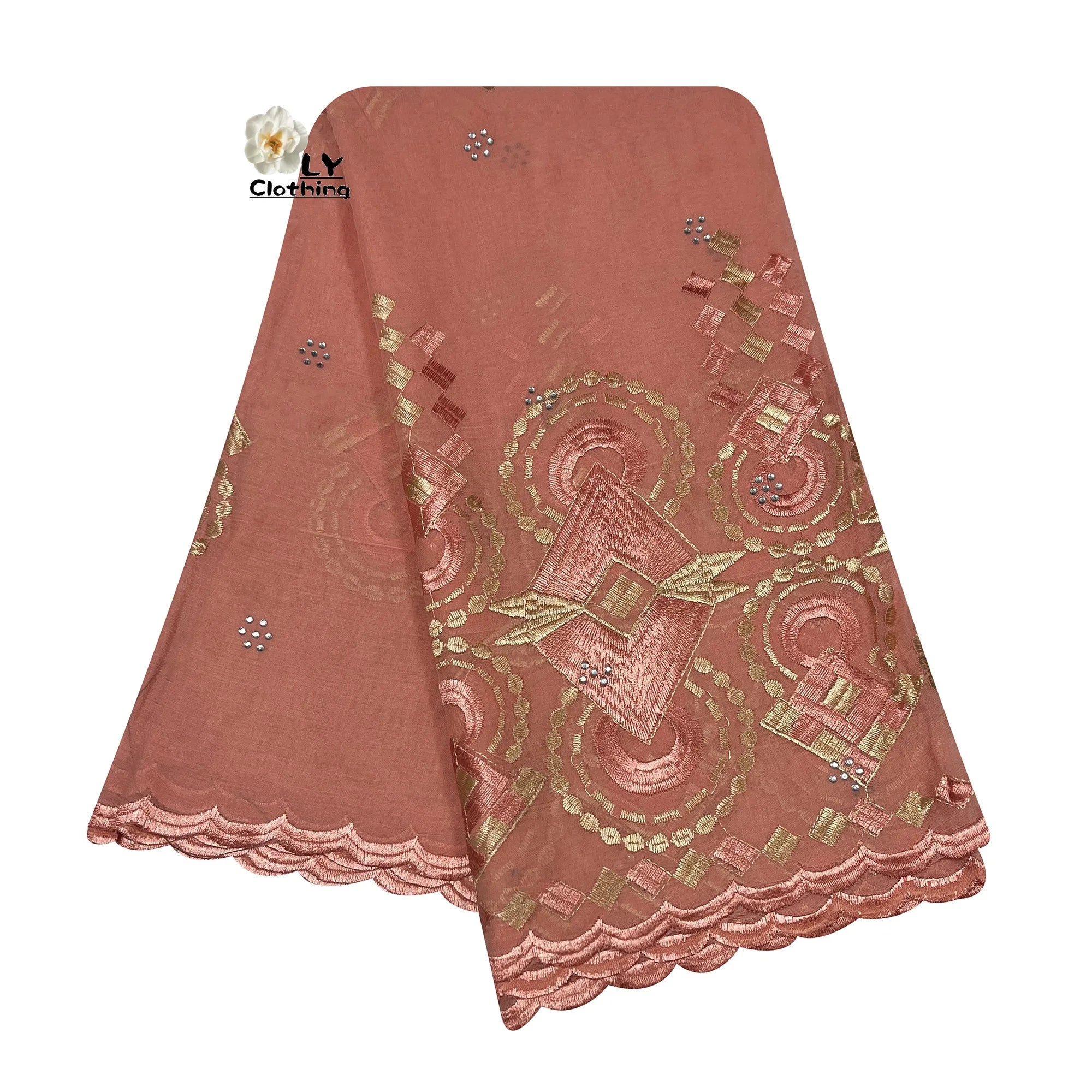 Embroidered Sequin Hijab Shawl - Premium Cotton Pashmina