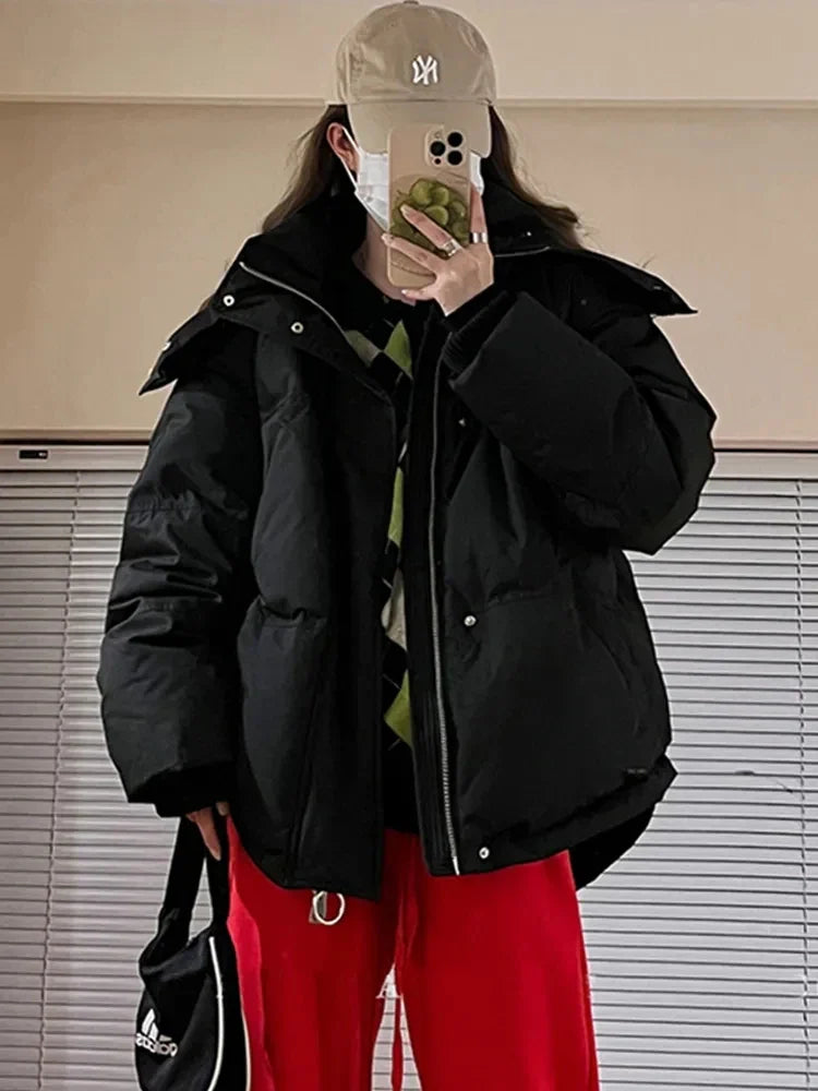 Women's Down Cotton Hooded Winter Comfortable Thick Warm Jacket