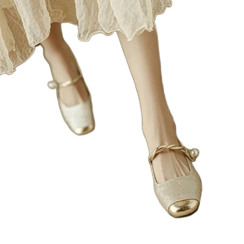 2026 Hot Sale Women's Versatile French Style Shallow Mouth Single Shoes Casual Lightweight Mary Jane Shoes
