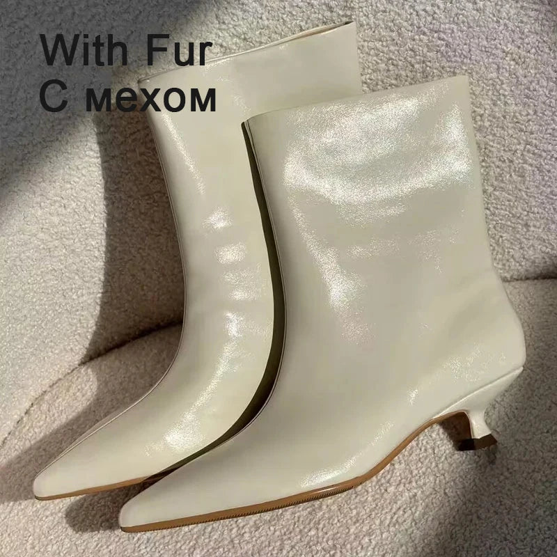 Women's Leather Pointed-Toe Ankle Boots