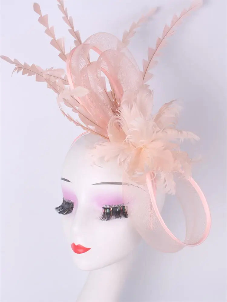 Wedding Veils Wedding Pillbox Cap Women Vintage Red White Black Fascinators Hat New Fashion Party Headpiece Feathers Hats Femme