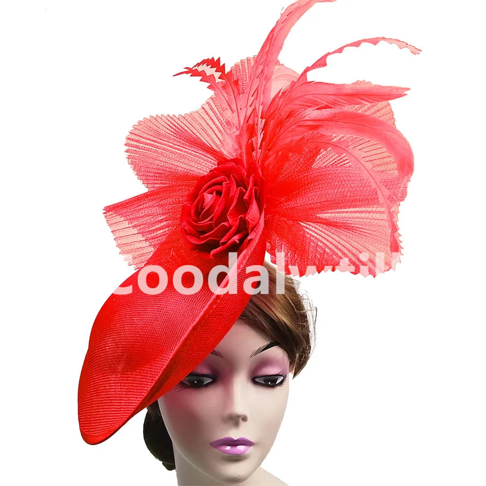 Elegant Flower Fascinator Pillbox Cap Wedding Women Fascinator Hat Headband