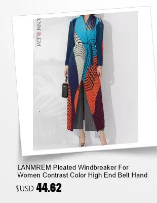 LANMREM Large Size Pleated Dress For Women Turtleneck Printing Loose Dresses Female Casual Clothing 2025 Spring New 2DB2113