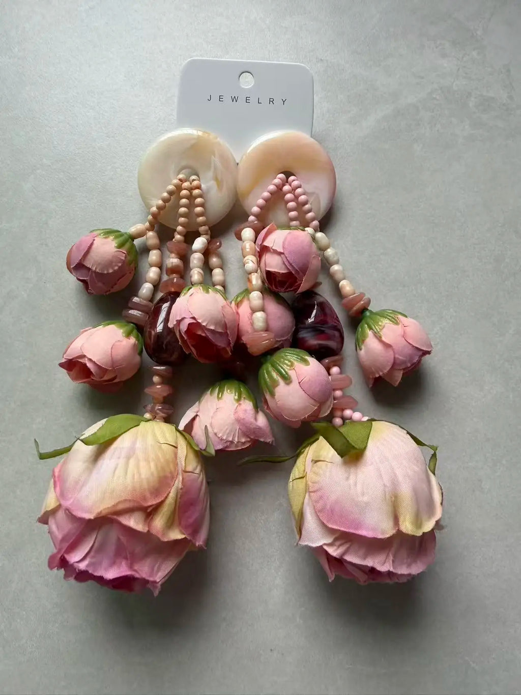Bohemian Statement Style Rosebud Earrings For Women Trendy Luxury Vintage