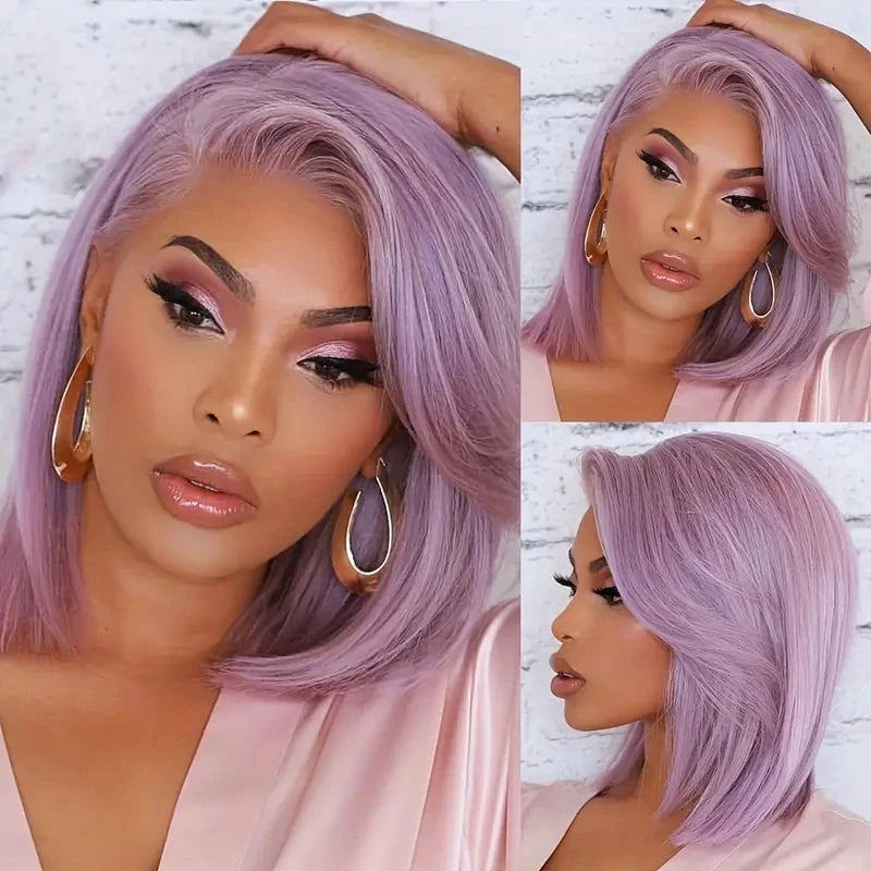 Lavender Purple Shoulder- Wig | Straight Synthetic Heat-Resistant | Women