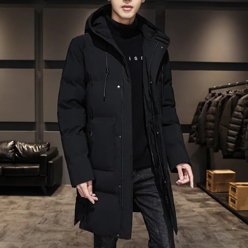 Parkas pour hommes en coton matelassé de haute qualité, chauds, simples, de couleur unie, effet amincissant, très tendance, avec un tissu de qualité supérieure et confortable