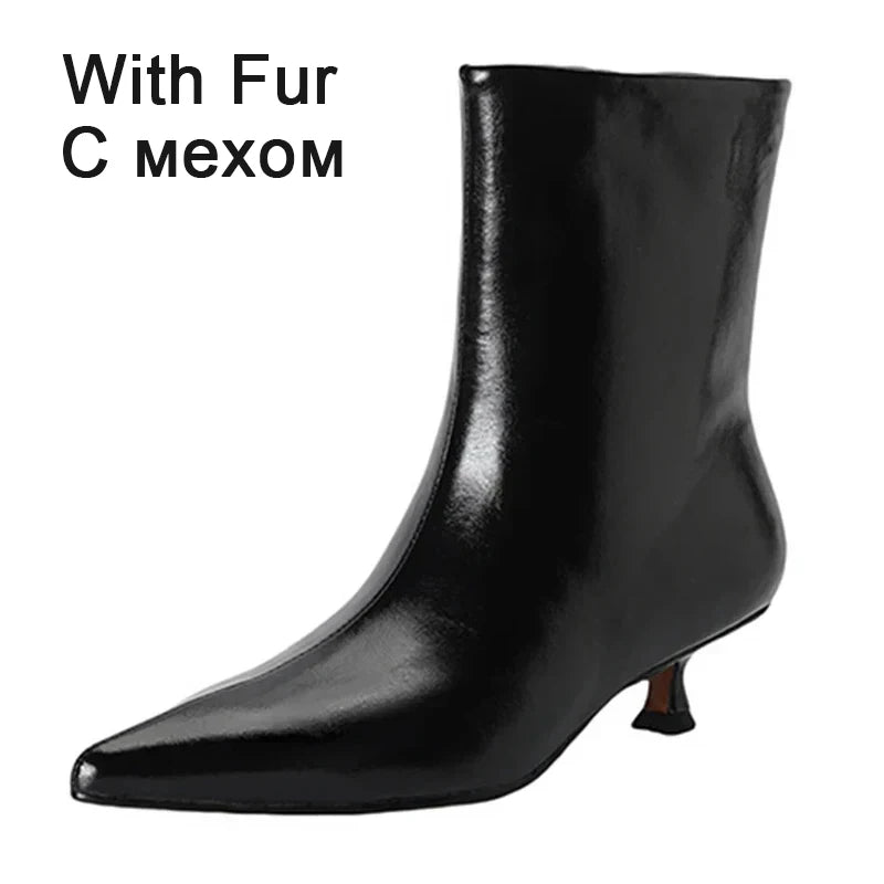Women's Leather Pointed-Toe Ankle Boots