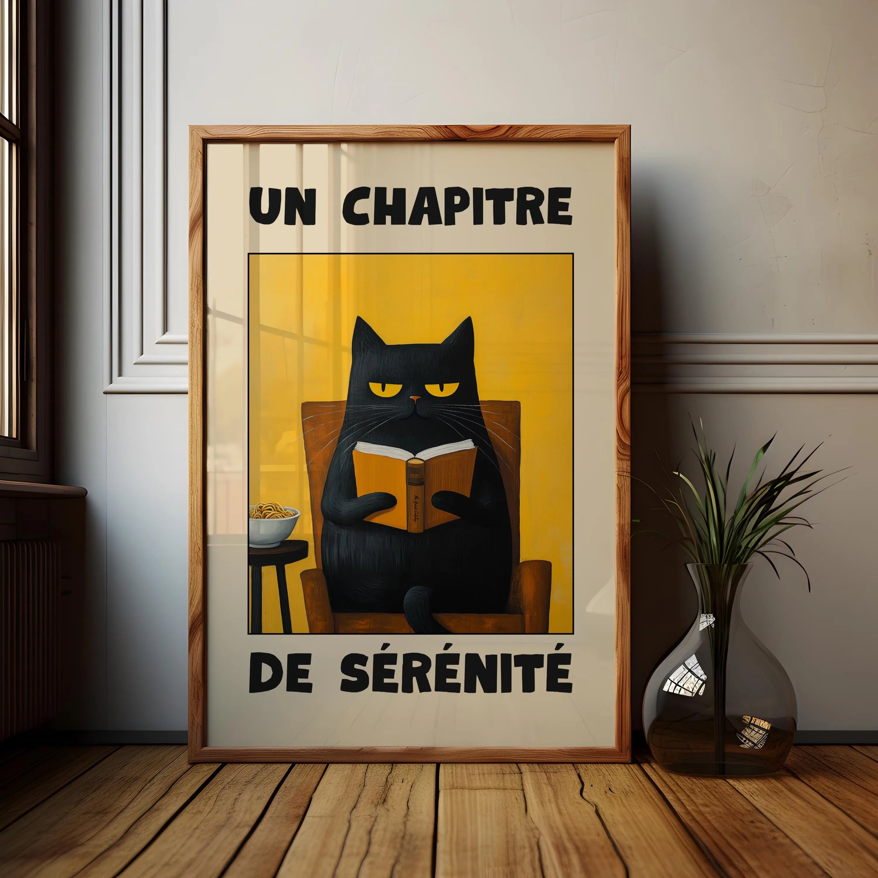 Black Cat & Dog Canvas Wall Art | Mid-Century Home Decor Gift | HotTrendyPicks