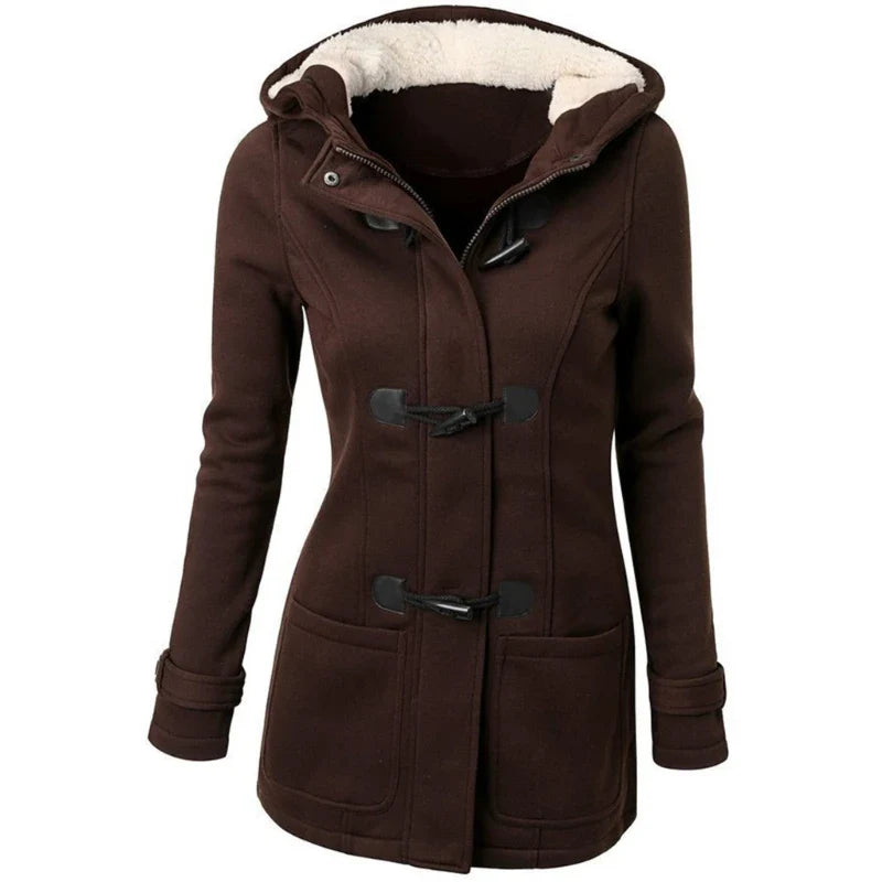 Womens Winter Hooded Cardigans Fleece Outerwear Hooded Jacket