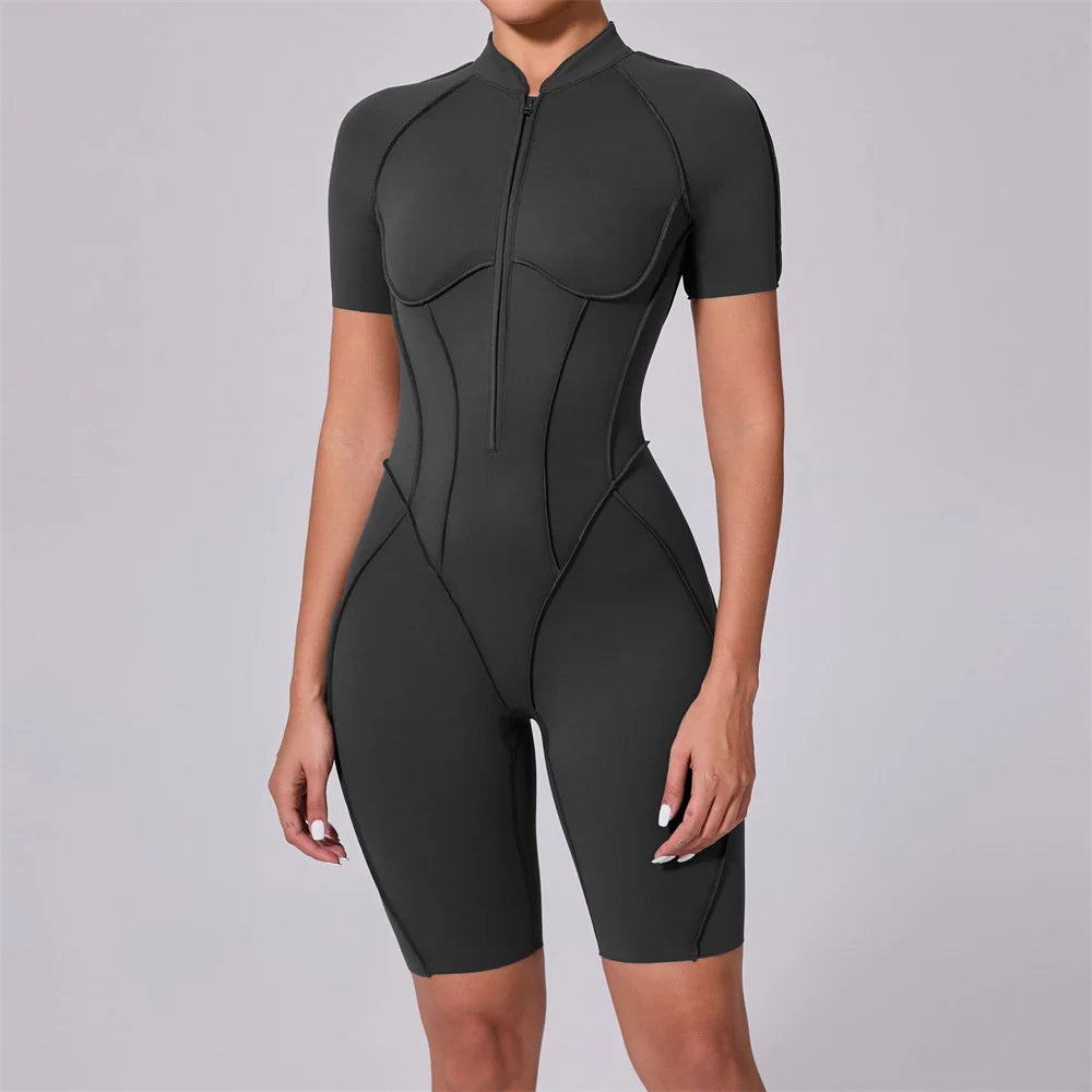 Women’s Sleeveless Yoga Jumpsuit with Open-Back Detail