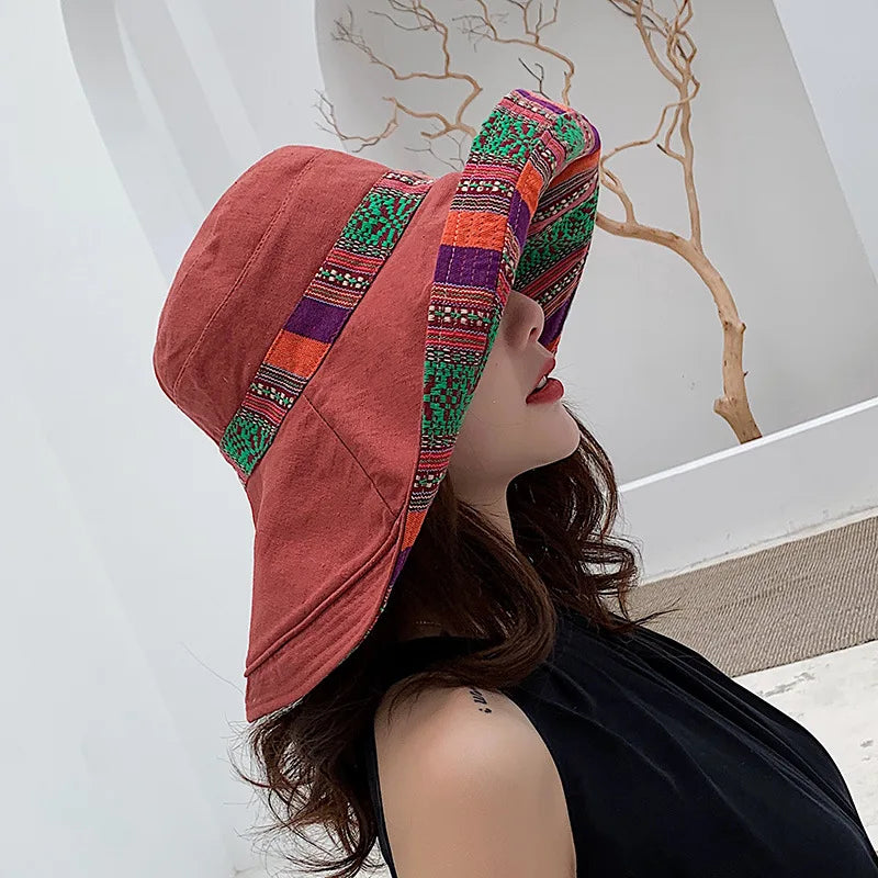 Women's Wide Brim Double-Sided Bucket Hat