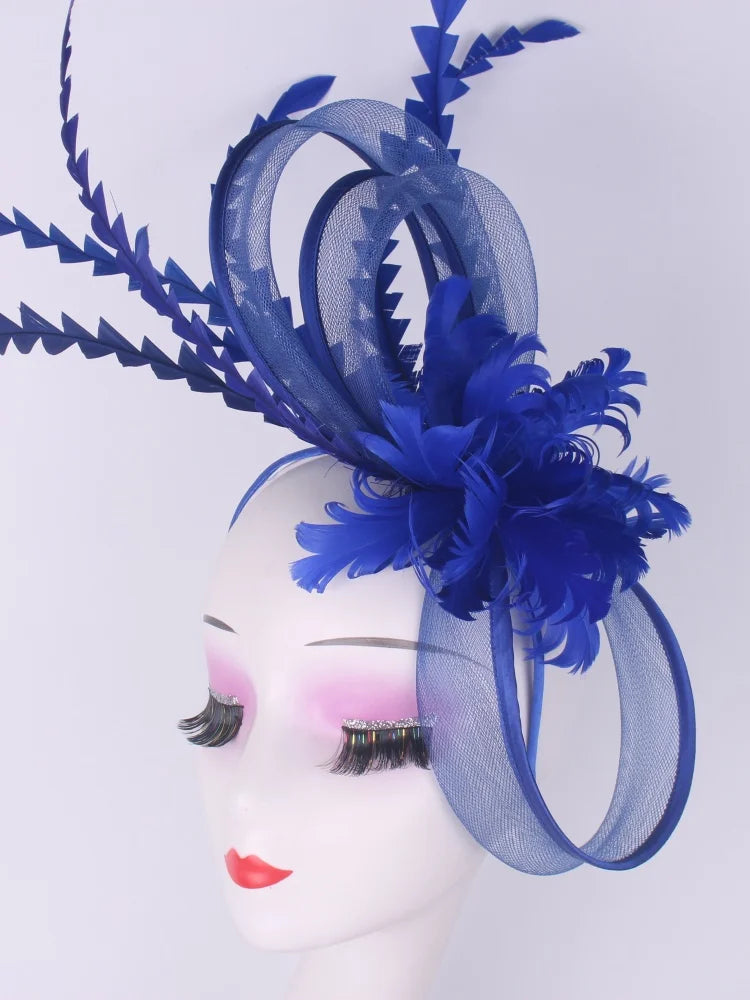 Wedding Veils Wedding Pillbox Cap Women Vintage Red White Black Fascinators Hat New Fashion Party Headpiece Feathers Hats Femme