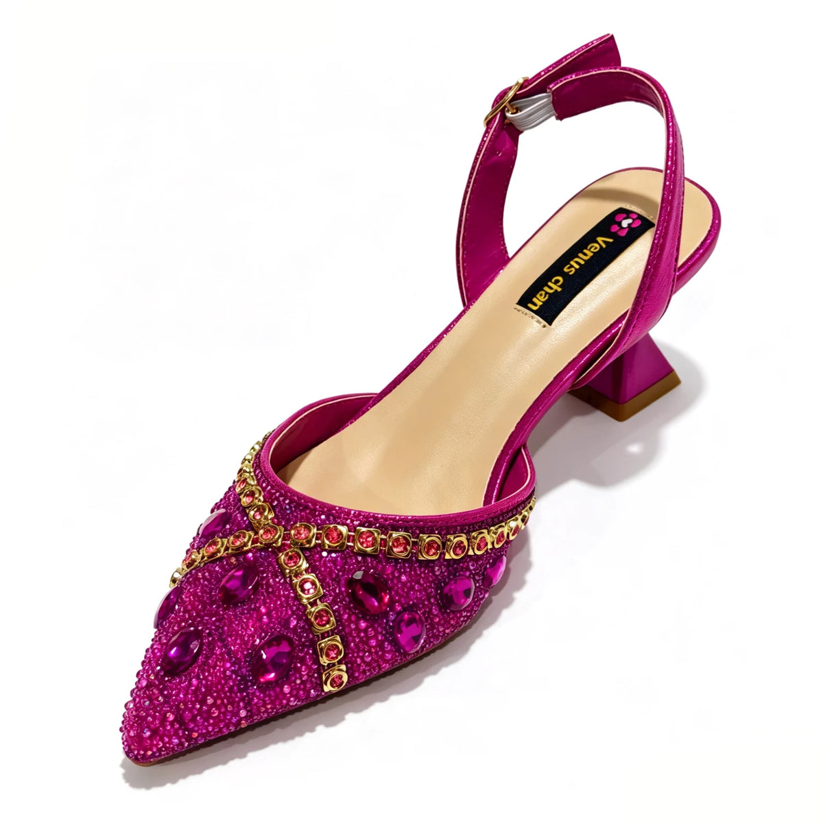New Italian Design Blue Rhinestone High Heel Shoes & Bag Set Elegant Pointed-Toe For Women Wedding Party Evening Occasions