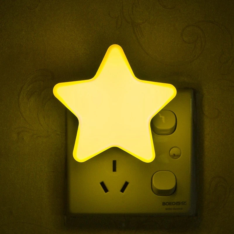 Veilleuses étoiles LED avec prise EU/US, lampe de chevet pour décoration de maison, chambre, chevet, chambre de bébé, salon, couloir