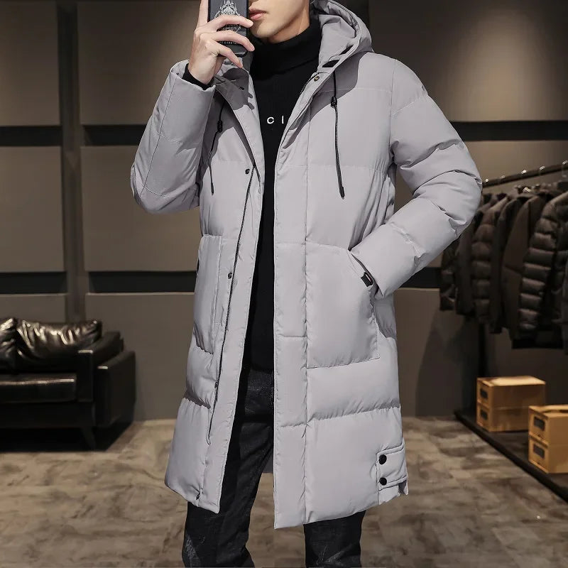 Parkas pour hommes en coton matelassé de haute qualité, chauds, simples, de couleur unie, effet amincissant, très tendance, avec un tissu de qualité supérieure et confortable