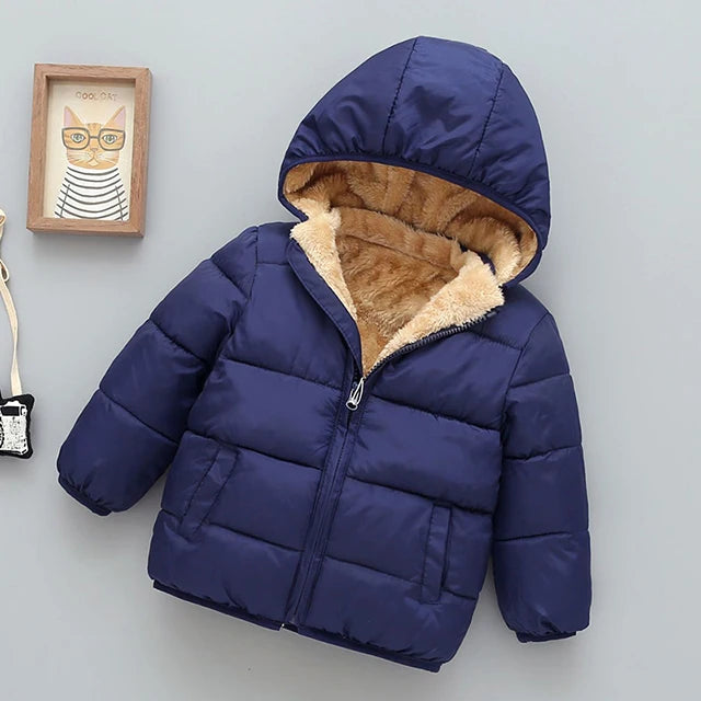 Kids’ Hooded Winter Jacket with Zip Front