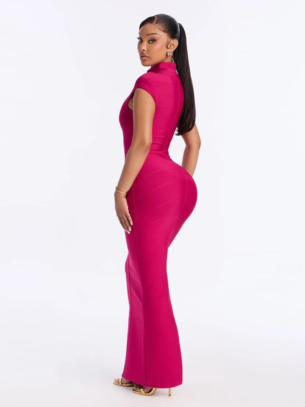SUMMER NEW WOMEN'S SOLID‑COLOR KNIT DRESS, STAND COLLAR FITTED BANDAGE DESIGN, SEXY Y2K COCKTAIL PARTY LIGHT‑LUXURY DRESS