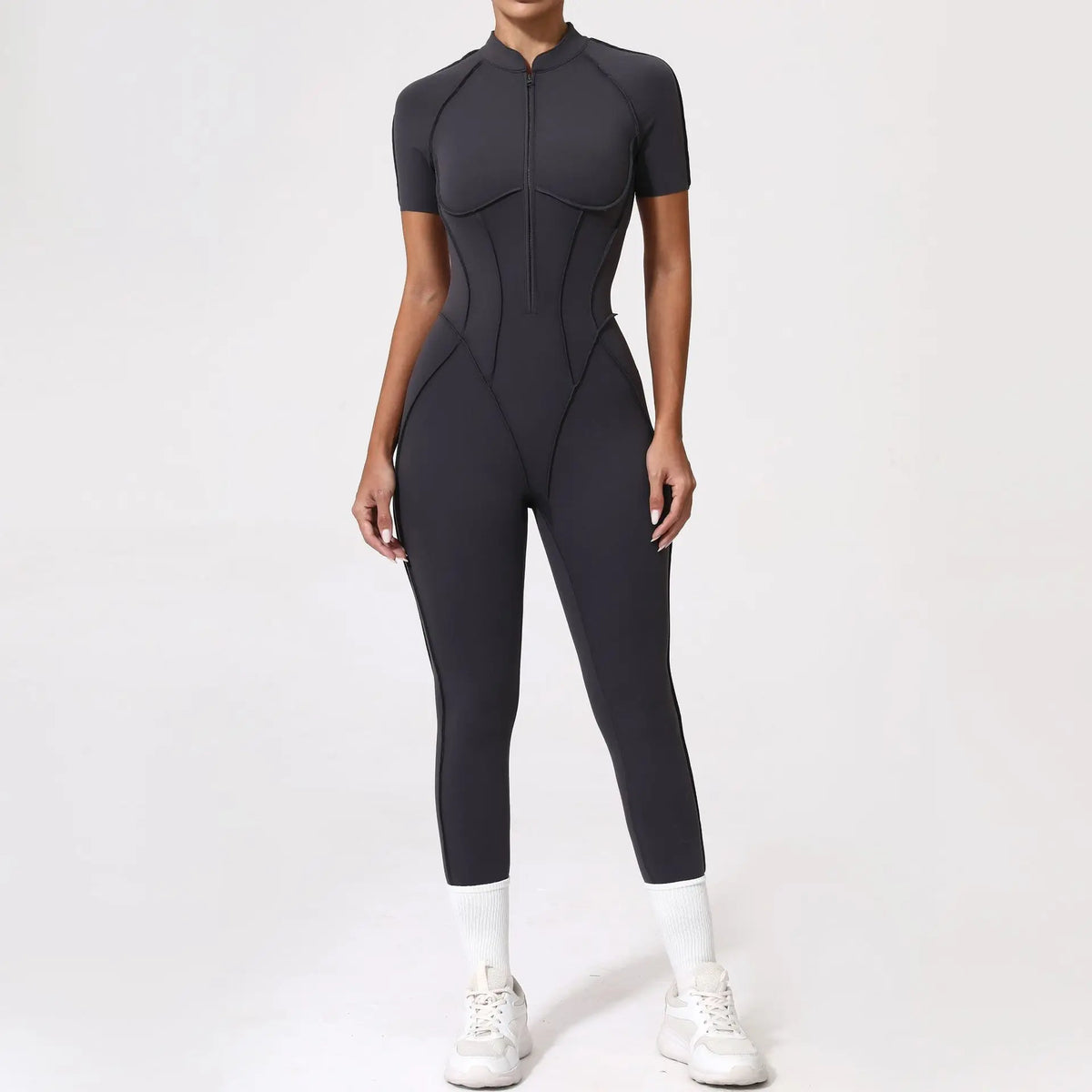 Women’s Sleeveless Yoga Jumpsuit with Open-Back Detail