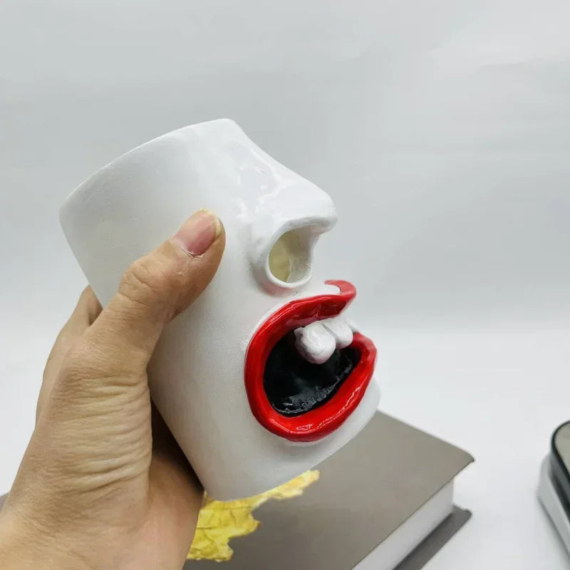1pcs 2026New Fun Resin Facial Decoration Ornament,Napkin Dispenser Storage Box,Suitable for Bathroom,Bedroom Vanity Table,Home