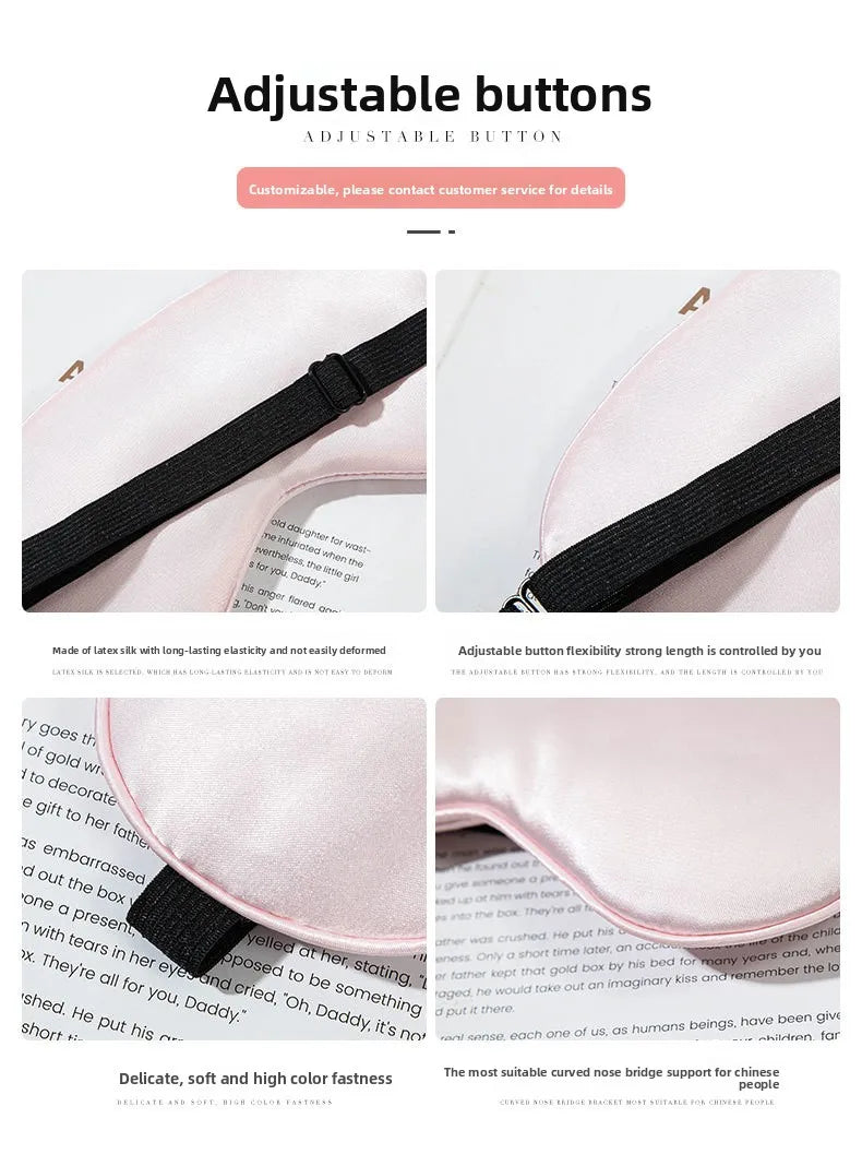 Silk Sleep Aviation Eye Mask Sleep Blackout Double-sided Mulberry Silk Eye Mask Ice Compress Ice Silk Eye Mask