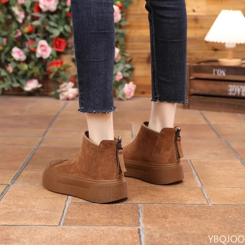 Women's  casual comfortable snow boots winter velvet cotton minimalist short boots fashionable versatile warm women shoes