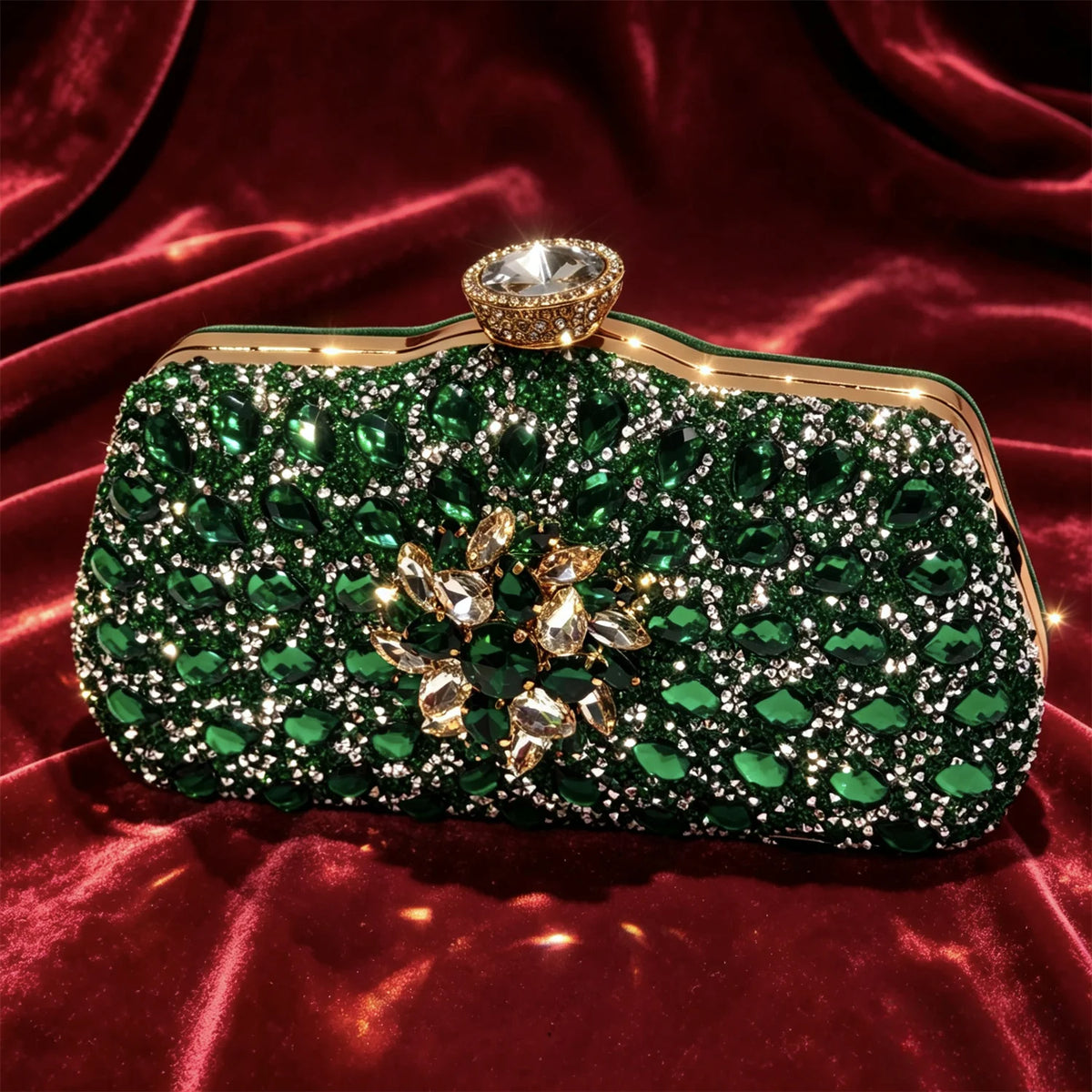 Sky Gold Elegant Nigerian Rhinestone Wedding Shoe and Bag Set Italian Inspired High Heels and Matching Handbag