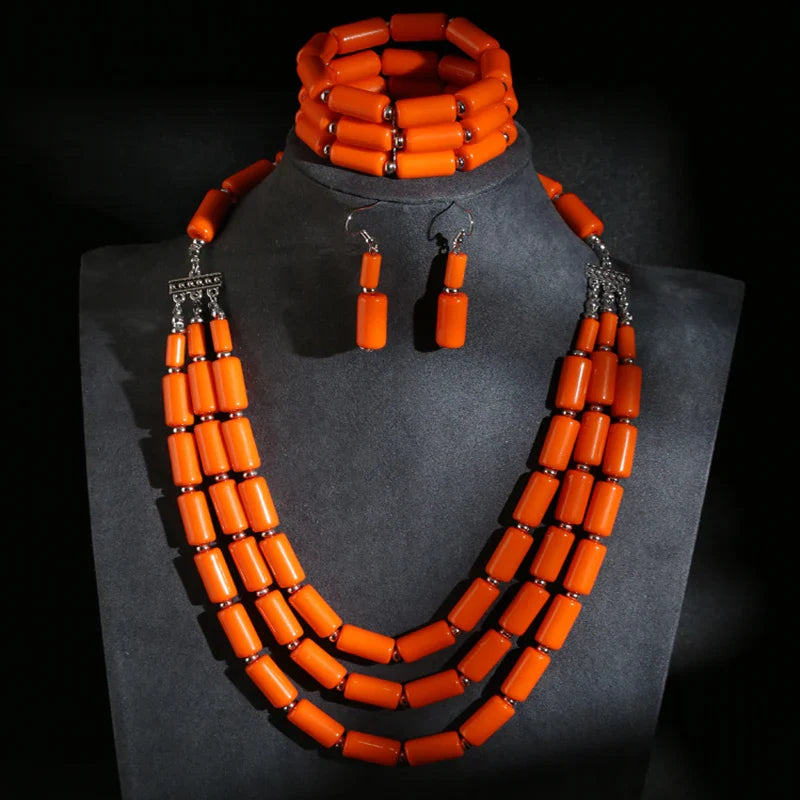 Fashion Jewelry sets Colorful Acrylic Wave Shaped Multilayer Necklace Earrings