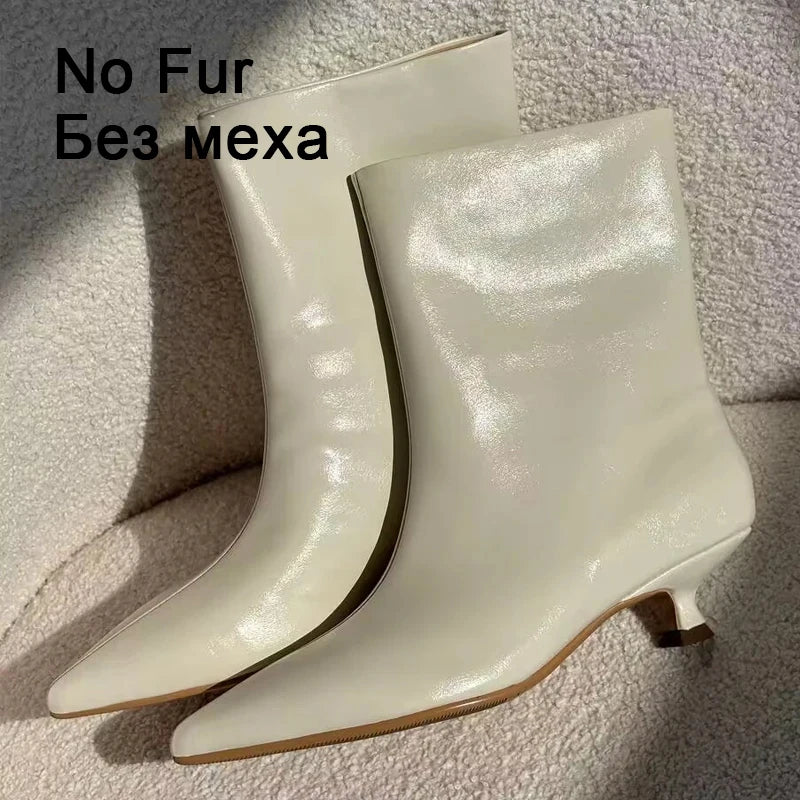 Women's Leather Pointed-Toe Ankle Boots