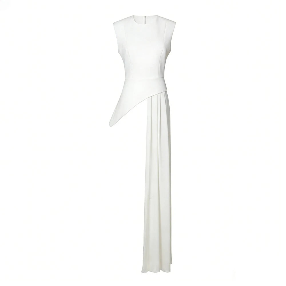 Women's Sleeveless Mesh Ribbon Zip Blouse