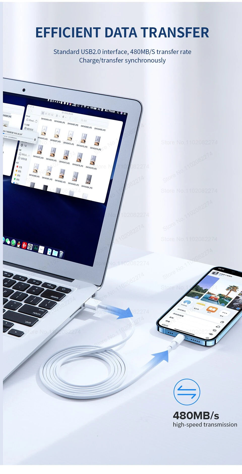 1-3 PCS PD 35W USB Cable for iPhone 16 15 14 13 12 11 Pro Max Plus XR XS Fast Charging USB C Charger Cable Date Wire Accessories
