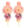 Statement Bohemian Style Simulation Dahlia Earrings For Women Girl Trendy Luxury Vintage Fairy Wedding Party Jewelry Accessoies