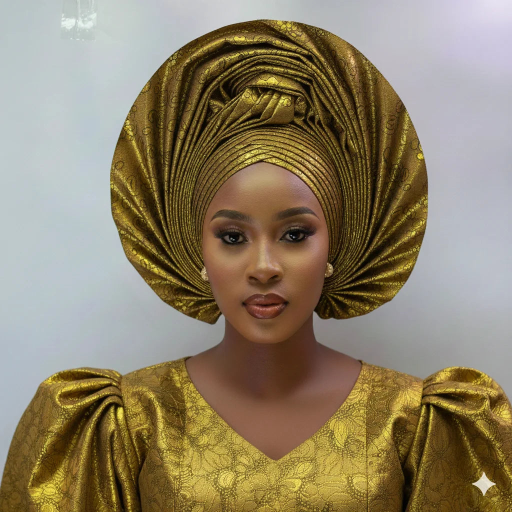 Women's Sego Head Wrap | Pre-Made African Gele Turban for Weddings & Parties | AvantBah