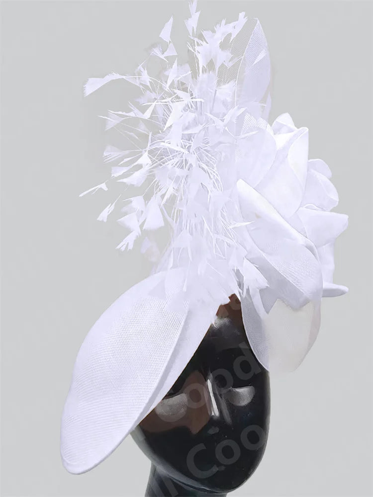 Big Flower Fascinator Derby Hat Women Party Dinner Headpiece Royal Ascot