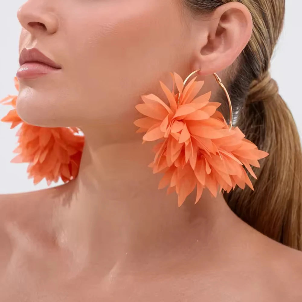 Women's Flower Hoop Earrings | Bohemian Large Round Earrings | AvantBah