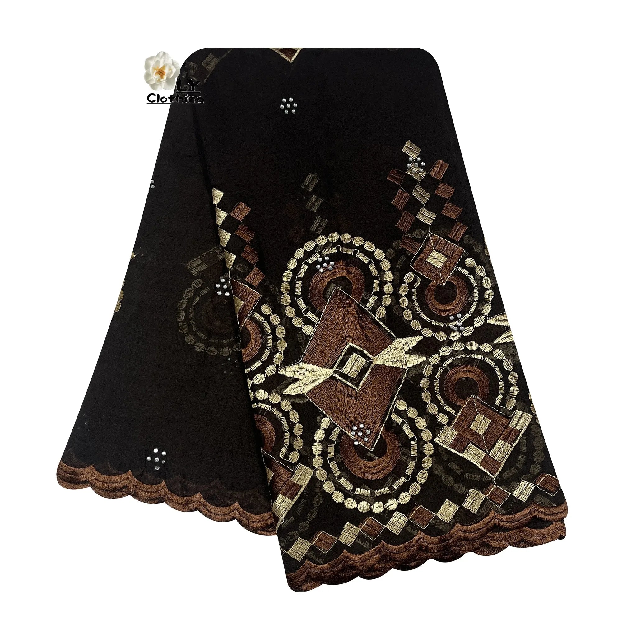 Embroidered Sequin Hijab Shawl - Premium Cotton Pashmina