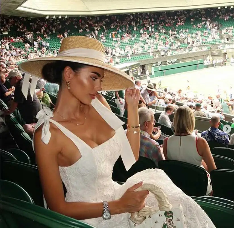 Women's Shiny Straw Sun Hat | Hepburn Style Beach Hat