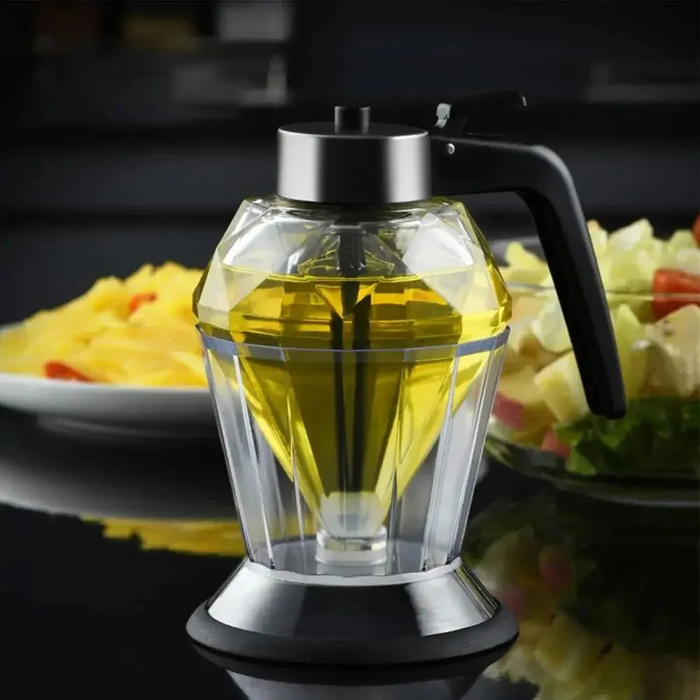 Diamond Glass Honey Dispenser 200ml | Oil, Vinegar & Sauce Dripper with Stand | HotTrendyPicks