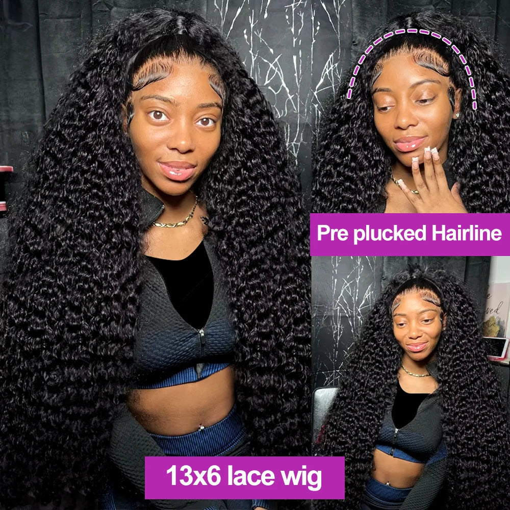 Perruques Lace Front Cheveux Naturels Ondulés Profonds Pré-épilées Densité 180% HD 13x6 Perruques Frontales en Dentelle pour Femmes Cheveux Humains Perruques Frontales en Dentelle