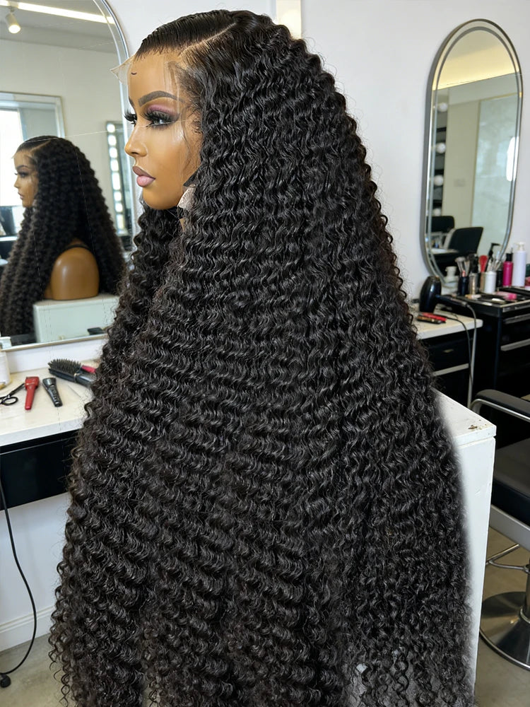Perruques de cheveux humains brésiliens bouclés à l'eau pré-épilées Hd 250 % Loose Deep Wave 30 38 40 pouces 13x6 HD Lace Frontal