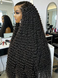 Perruques de cheveux humains brésiliens bouclés à l'eau pré-épilées Hd 250 % Loose Deep Wave 30 38 40 pouces 13x6 HD Lace Frontal