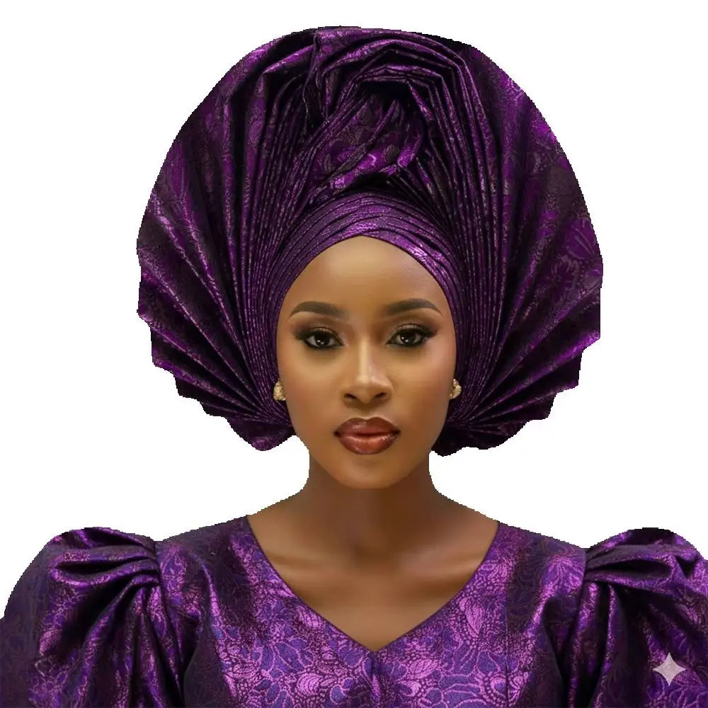 Women's Sego Head Wrap | Pre-Made African Gele Turban for Weddings & Parties | AvantBah
