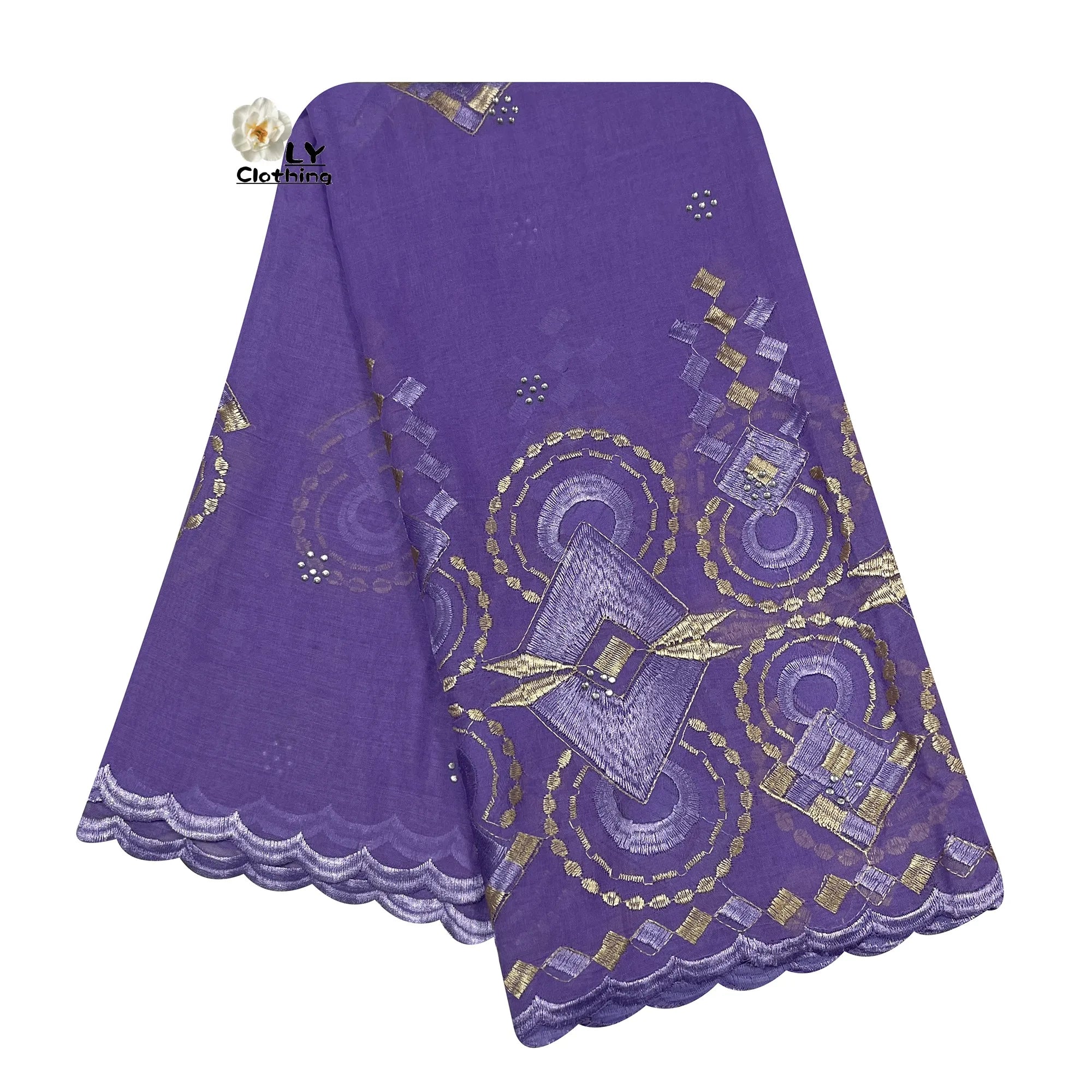 Embroidered Sequin Hijab Shawl - Premium Cotton Pashmina