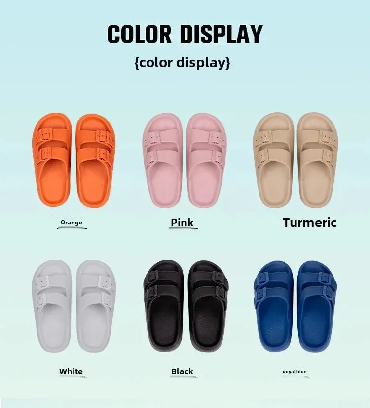 New Women's Slippers Thick Bottom Anti-Slip Home Outdoor Sandals Comfortable EVA Material Pure Color Slippers