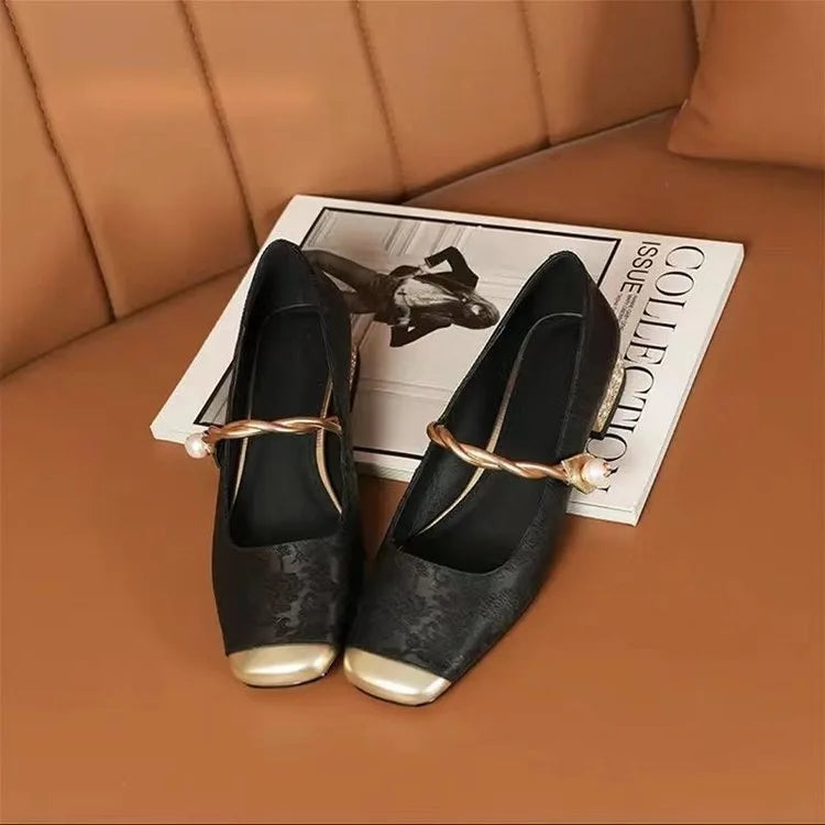 2026 Hot Sale Women's Versatile French Style Shallow Mouth Single Shoes Casual Lightweight Mary Jane Shoes
