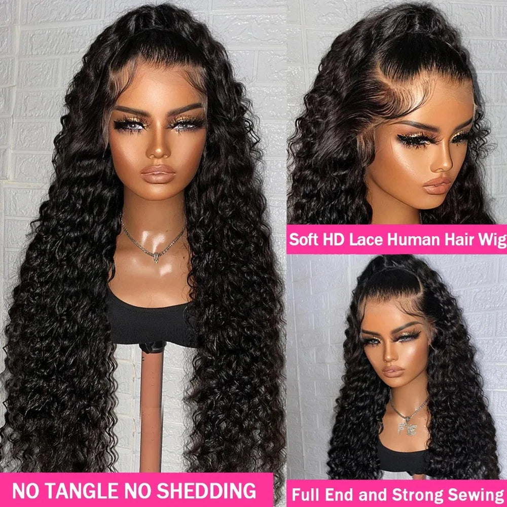Perruques Lace Front Cheveux Naturels Ondulés Profonds Pré-épilées Densité 180% HD 13x6 Perruques Frontales en Dentelle pour Femmes Cheveux Humains Perruques Frontales en Dentelle