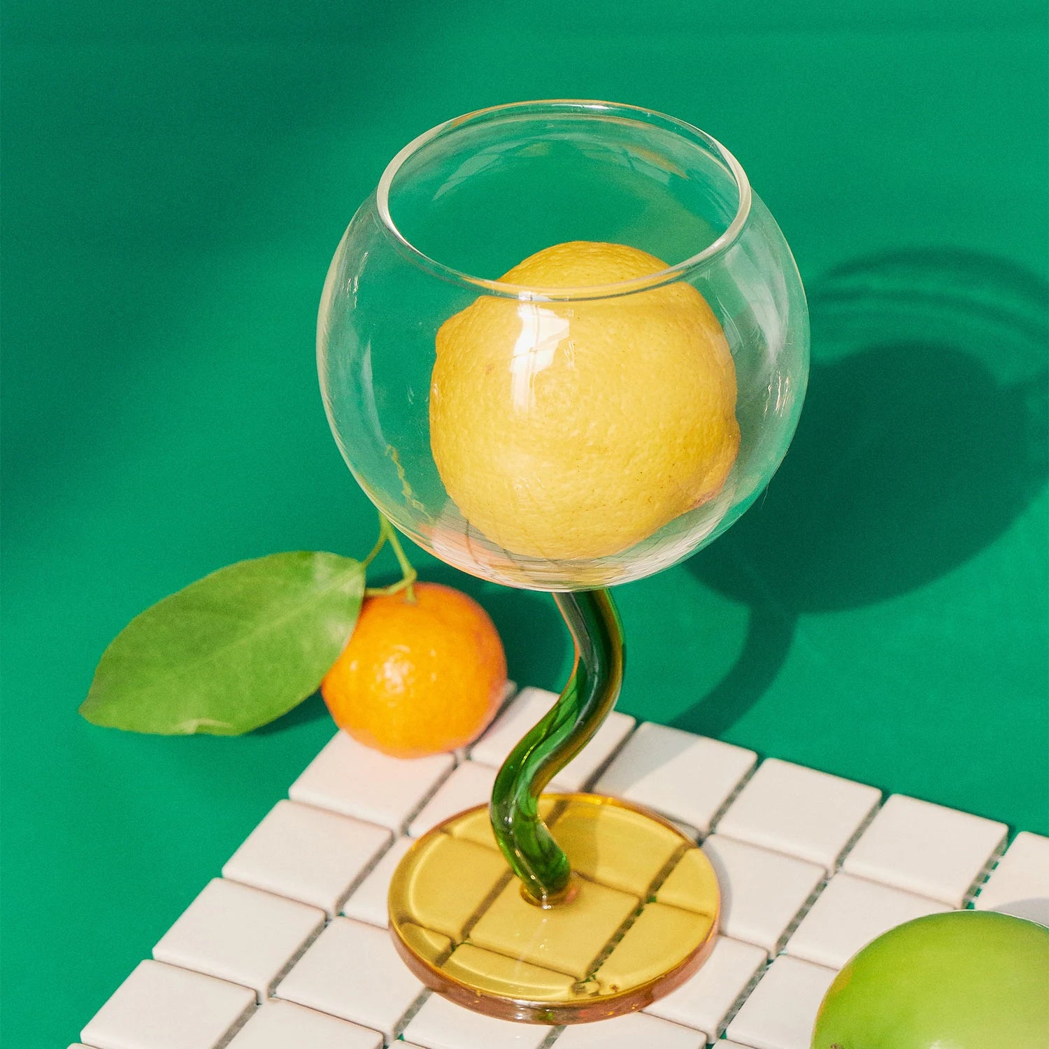 Multicoloured Twisted Glass Goblet | Champagne Cocktail Wine Cup Barwa…