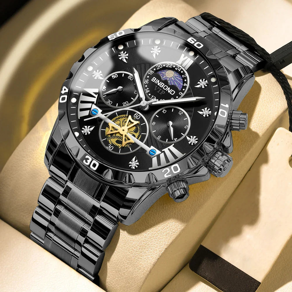 Luxury Men's Watches Trend Fashion Original Quartz Watch for Man Flywheel Style
