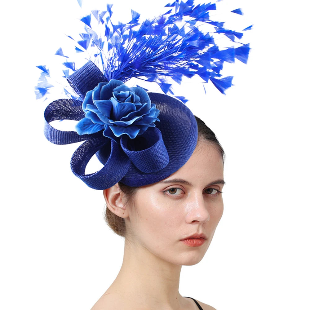 Chapeau bibi fascinator femme avec rose élégant mariage casquette bibi beau chapeau de luxe Derby