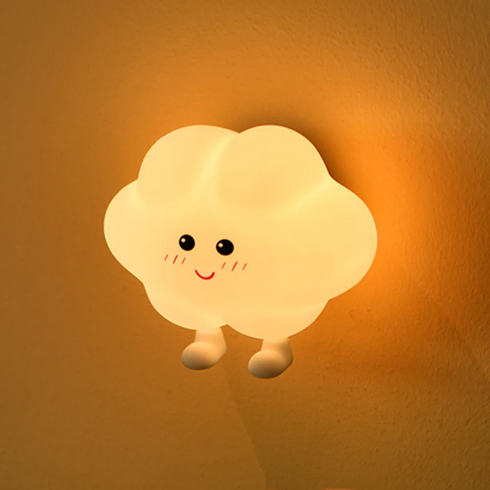 Novelty LED Star Cloud Silicone Night Light Nursery Sleeping Wall Lamp Rechargable Beside Lamp For Baby Bedroom Decor